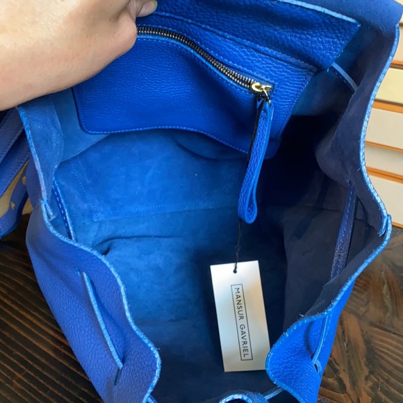 Mansur Gavriel pebbled leather backpack in Blue - Picture 15 of 17